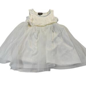 Pink & Violet Toddler Girl 4 White Sleeveless Dress